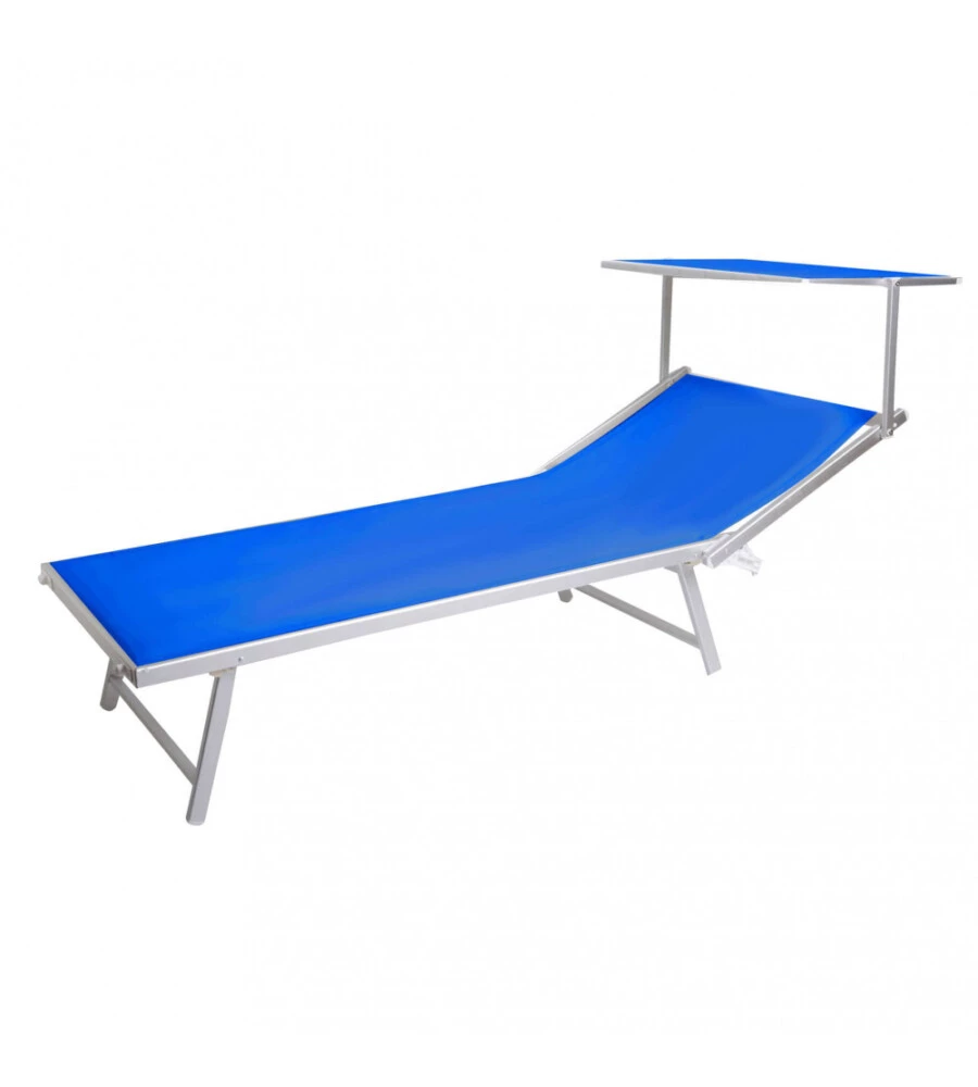 Sdraio regolabile elica garden "cefalu xxl" in alluminio blu 213x85x40 cm