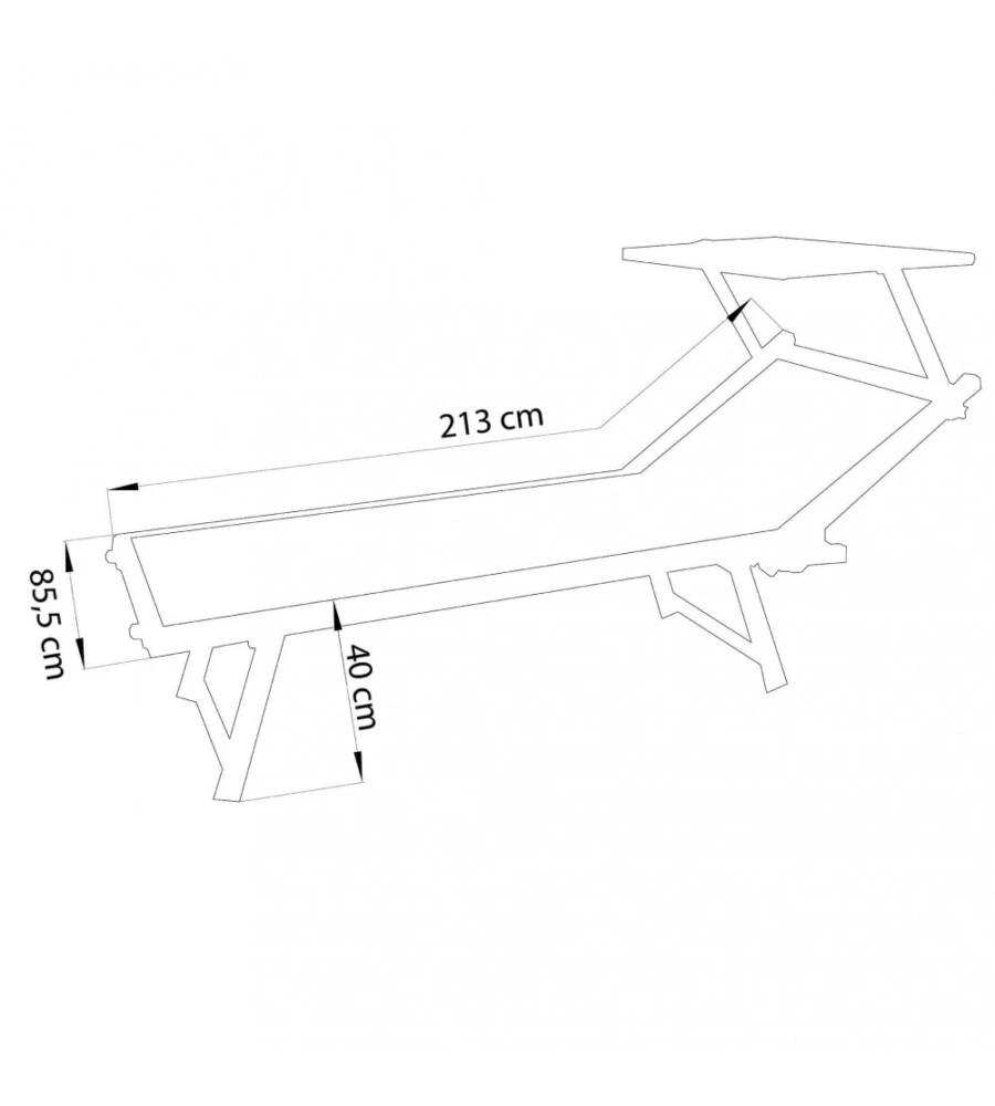 Sdraio regolabile elica garden 'cefalu xxl' in alluminio blu 213x85x40 cm
