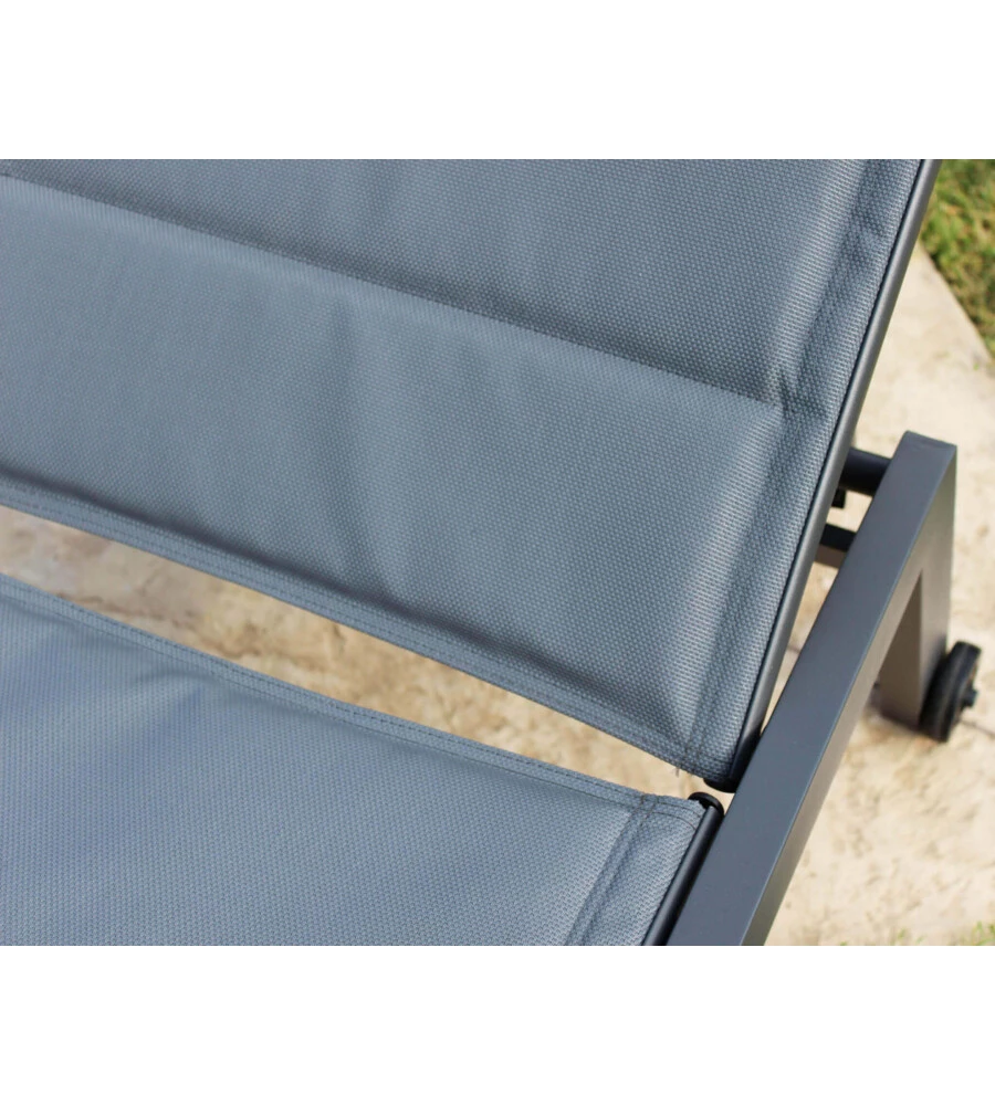 Sdraio reclinabile elica garden "formentera" in alluminio antracite 198x61x95 cm