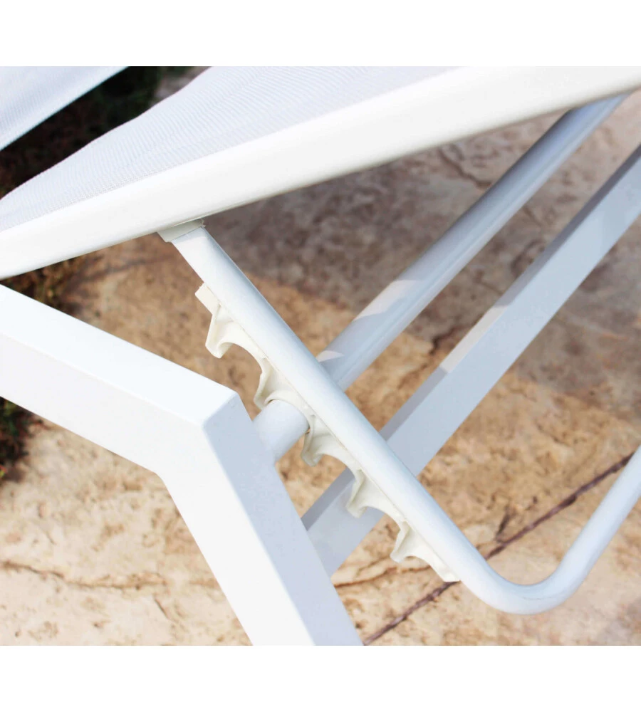 Sdraio reclinabile elica garden "formentera" in alluminio bianco 198x61x95 cm