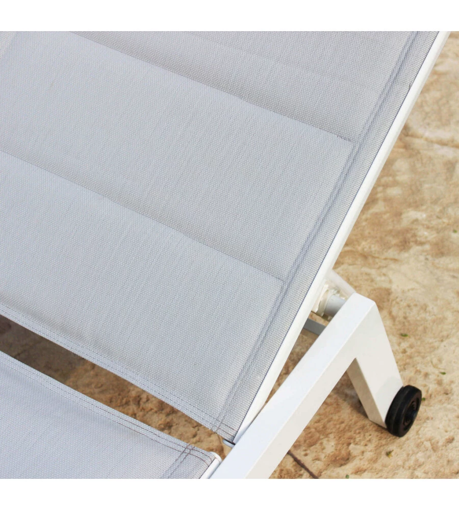 Sdraio reclinabile elica garden "formentera" in alluminio bianco 198x61x95 cm