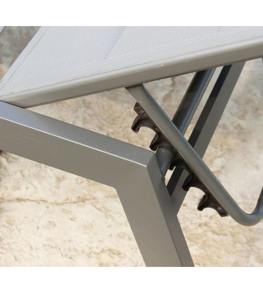Sdraio reclinabile elica garden "formentera" in alluminio taupe 198x61x95 cm