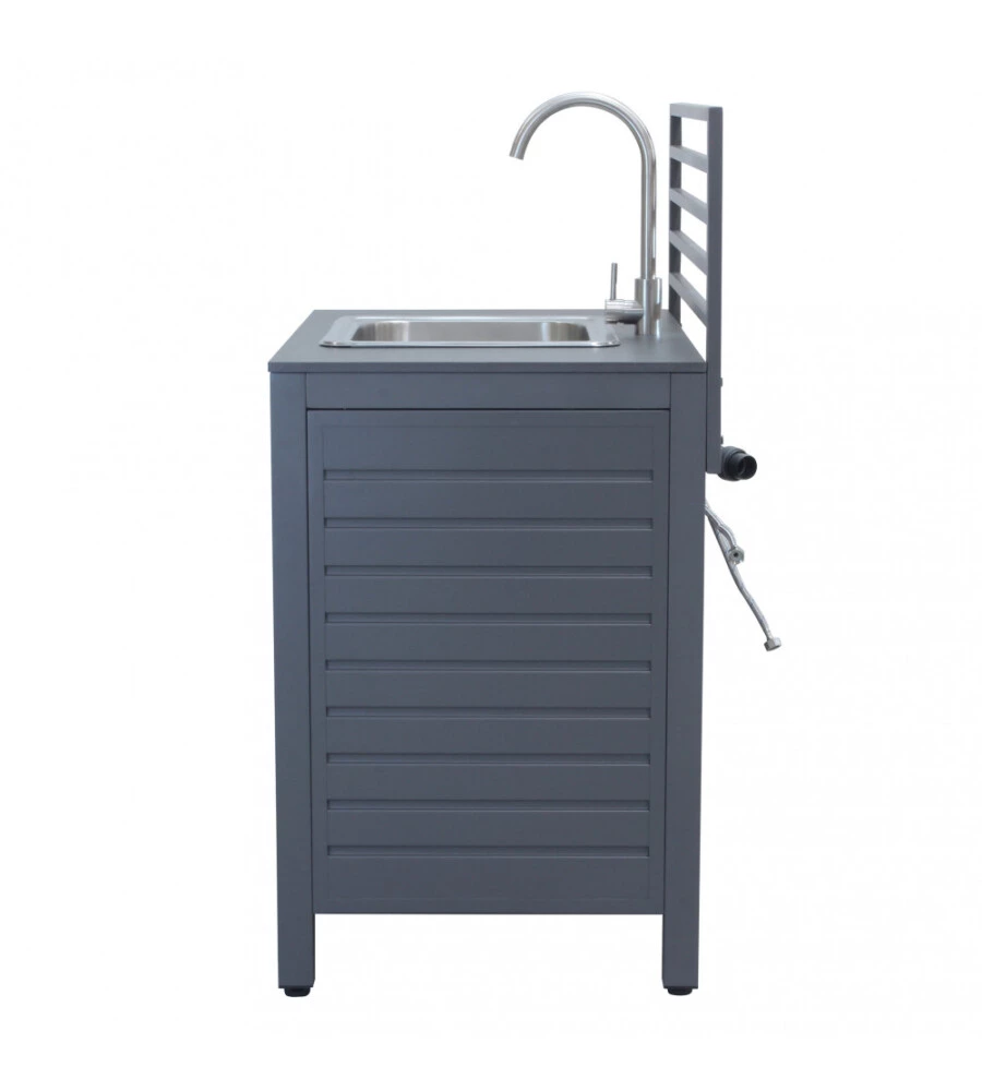 Cucina da esterno modulare elica garden "oklahoma 2" con lavello in alluminio antracite 90x62x125 cm