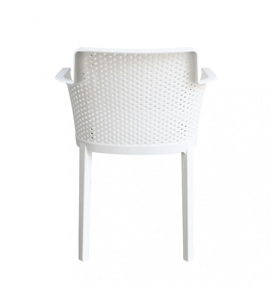 Sedia da esterno impilabile elica garden "cathy" in polipropilene bianco 60x58x76,5 cm