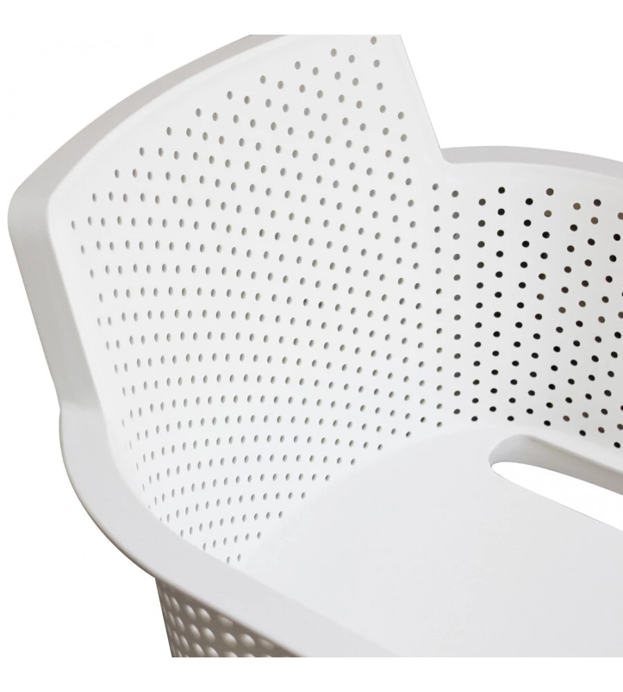 Sedia da esterno impilabile elica garden "cathy" in polipropilene bianco 60x58x76,5 cm