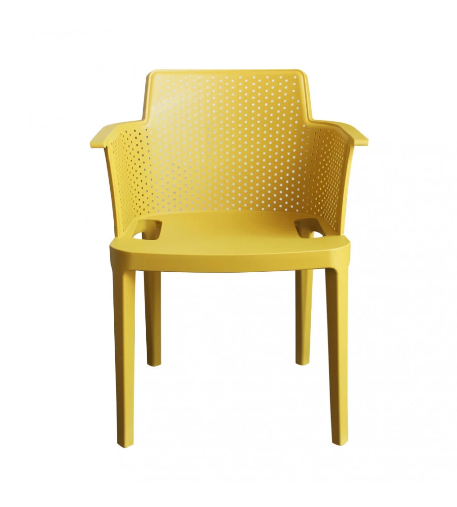 Sedia da esterno impilabile elica garden "cathy" in polipropilene giallo 60x58x76,5 cm