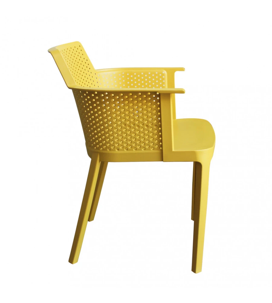 Sedia da esterno impilabile elica garden "cathy" in polipropilene giallo 60x58x76,5 cm