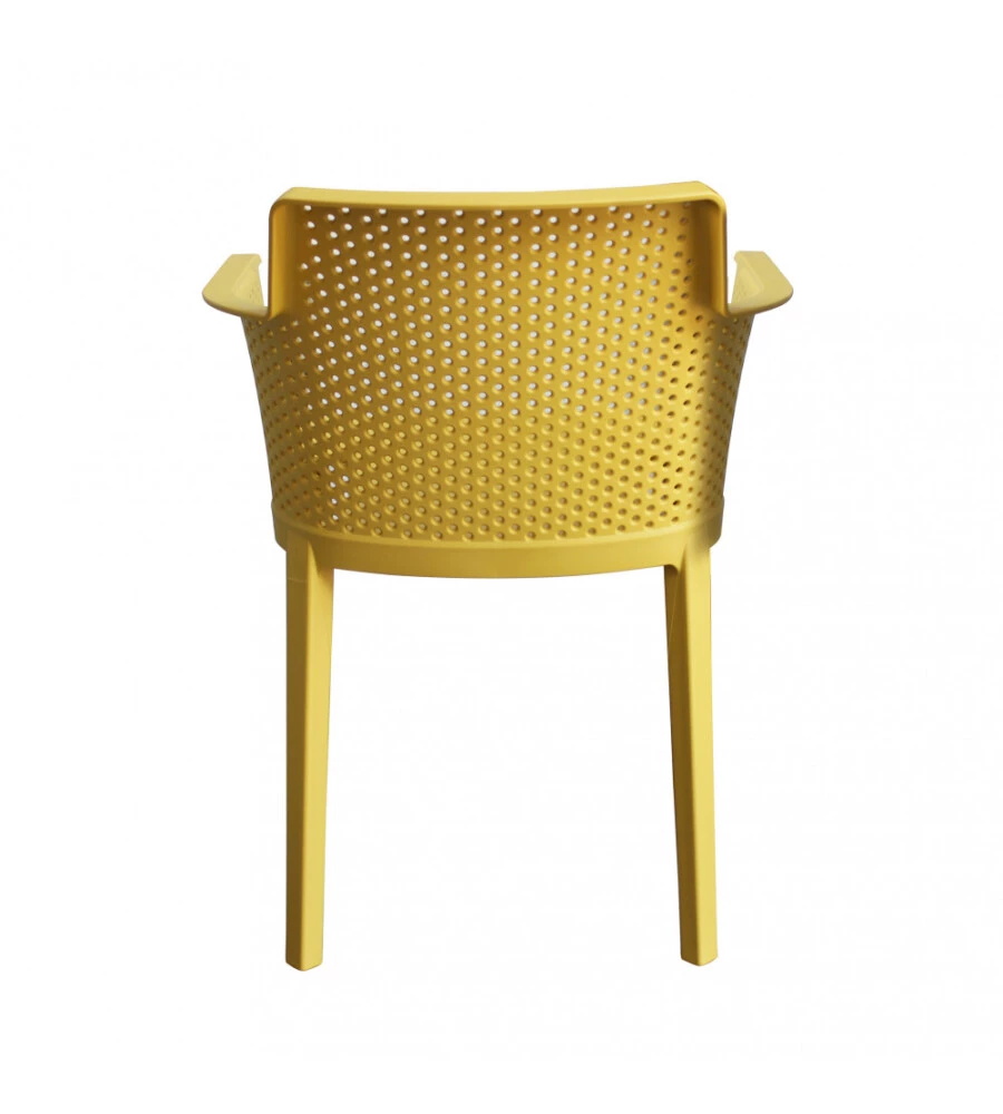 Sedia da esterno impilabile elica garden "cathy" in polipropilene giallo 60x58x76,5 cm