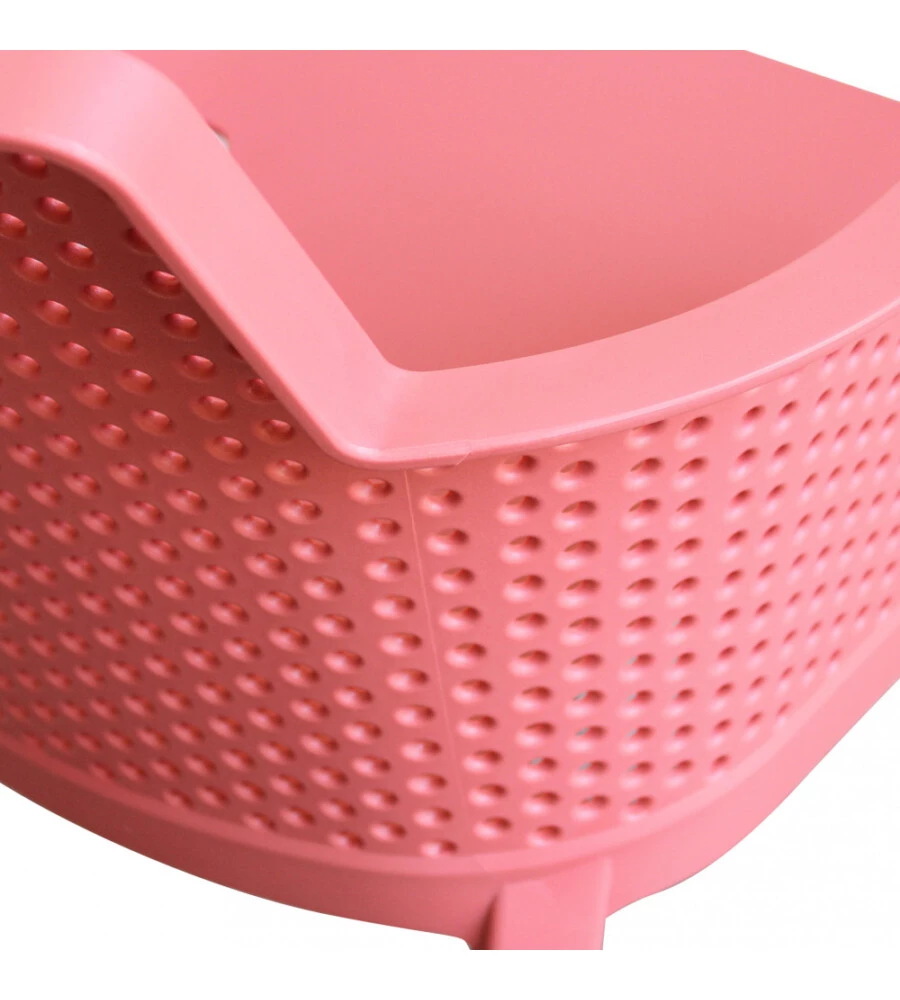 Sedia da esterno impilabile elica garden "cathy" in polipropilene rosso corallo 60x58x76,5 cm