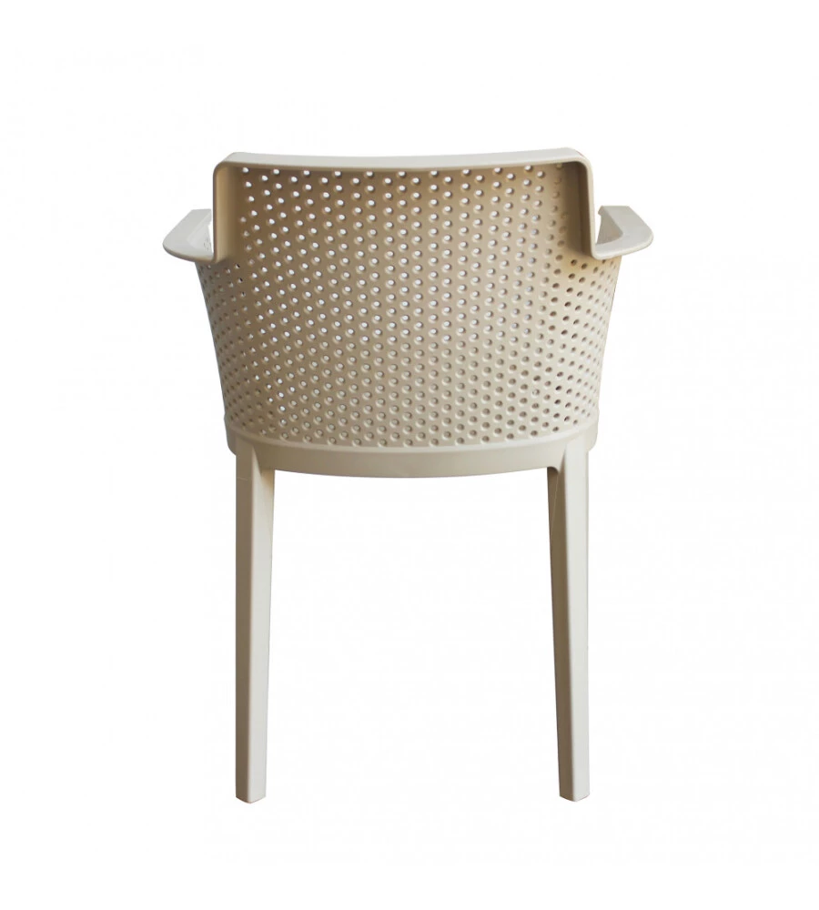 Sedia da esterno impilabile elica garden "cathy" in polipropilene tortora 60x58x76,5 cm