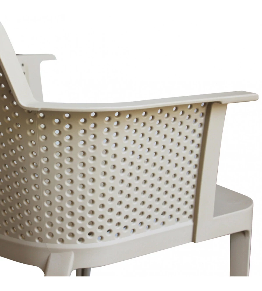 Sedia da esterno impilabile elica garden "cathy" in polipropilene tortora 60x58x76,5 cm