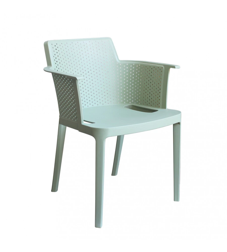 Sedia da esterno impilabile elica garden "cathy" in polipropilene verde menta 60x58x76,5 cm