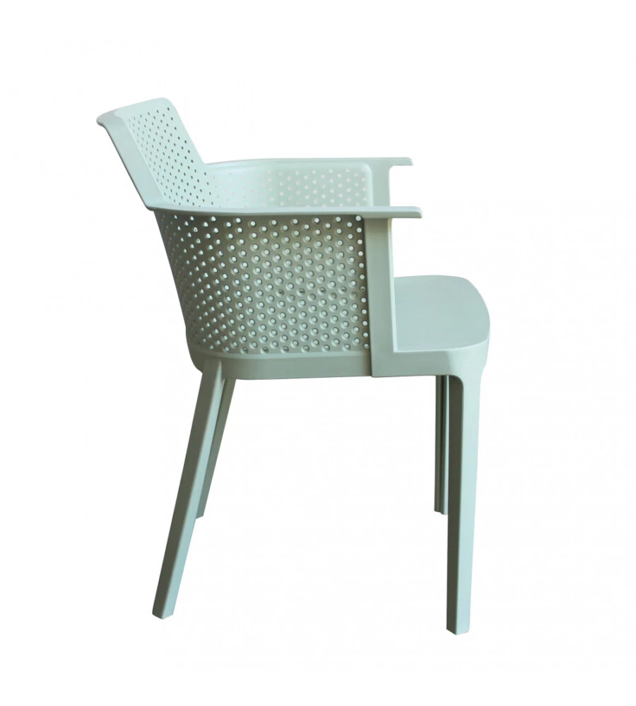 Sedia da esterno impilabile elica garden "cathy" in polipropilene verde menta 60x58x76,5 cm