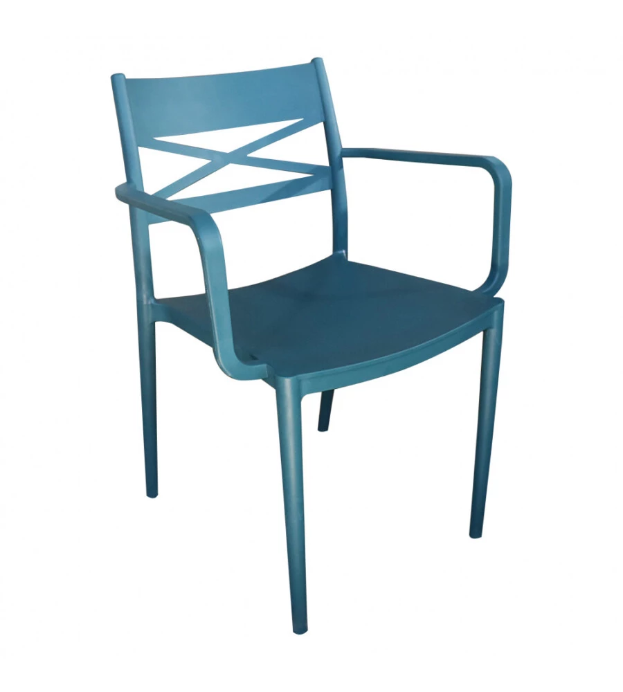 Sedia da esterno elica garden "darleen" in polipropilene blu 55x55x81 cm