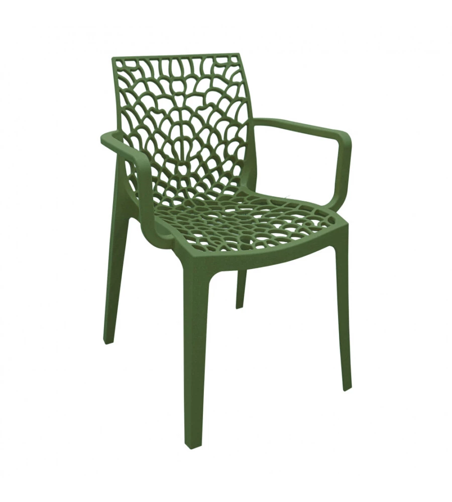 Sedia da esterno impilabile elica garden "darlene" in polipropilene verde 42x50x80 cm