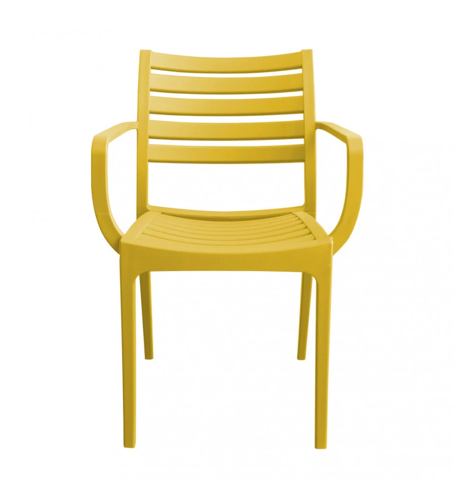 Sedia da esterno impilabile elica garden "eveline" in polipropilene giallo 58,5x55,2x84 cm