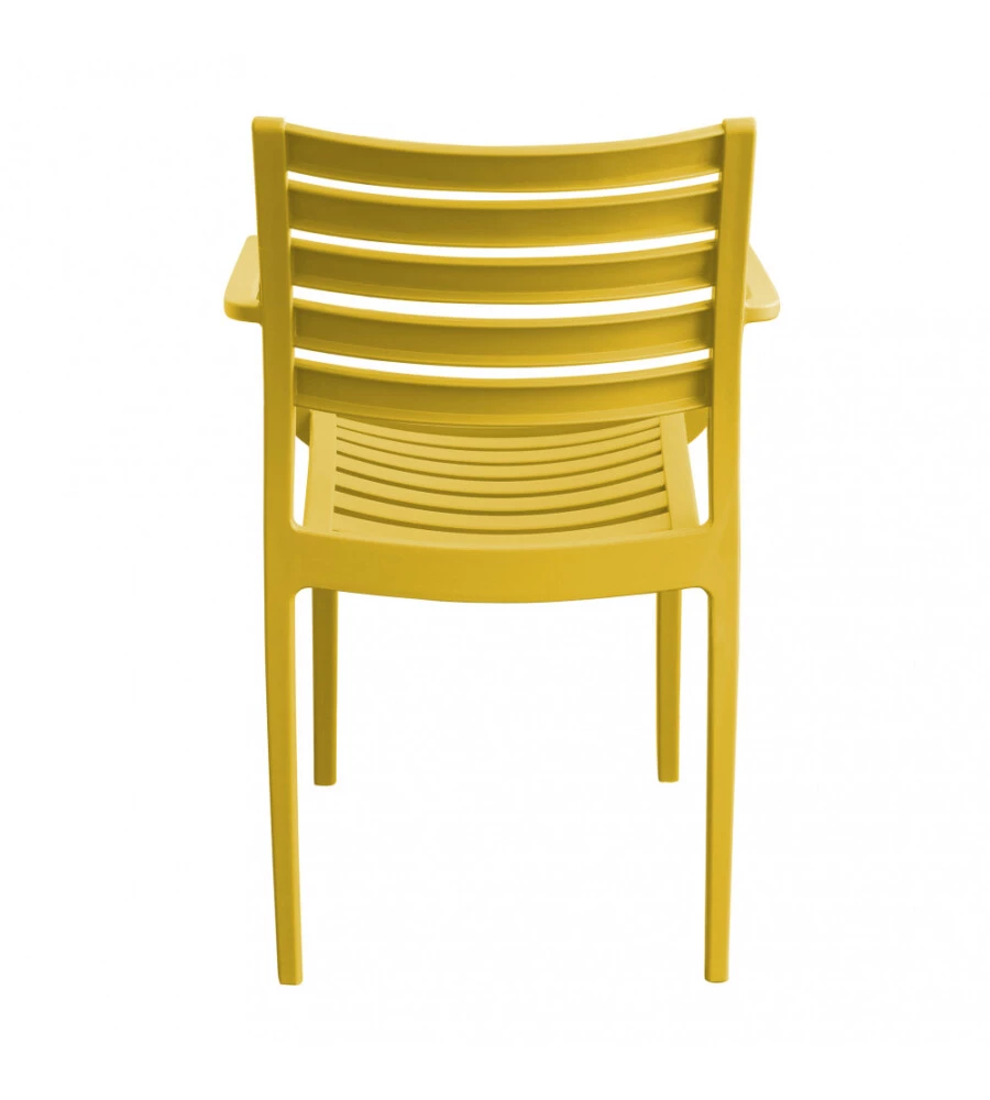 Sedia da esterno impilabile elica garden "eveline" in polipropilene giallo 58,5x55,2x84 cm