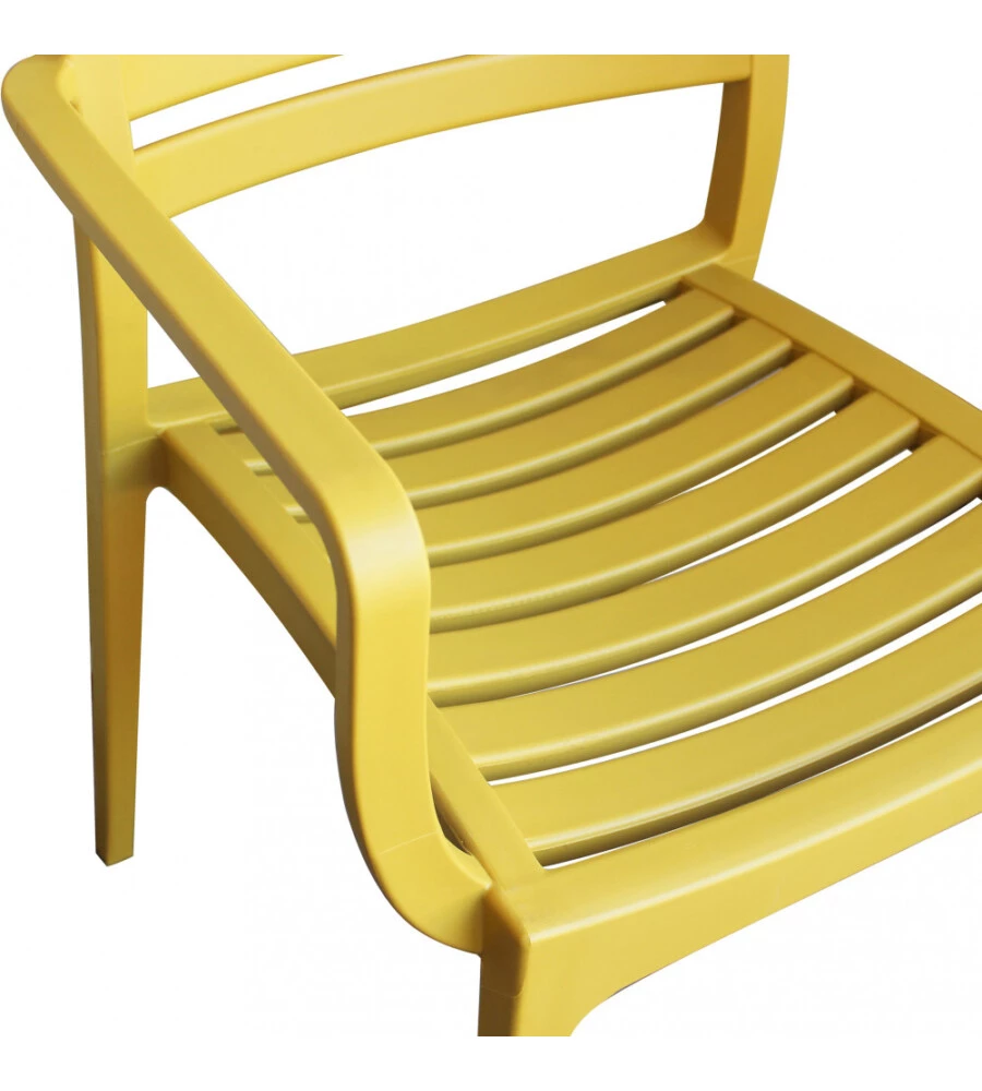 Sedia da esterno impilabile elica garden "eveline" in polipropilene giallo 58,5x55,2x84 cm