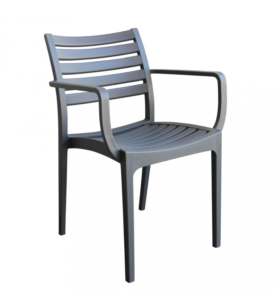 Sedia da esterno impilabile elica garden "eveline" in polipropilene taupe 58,5x55,2x84 cm