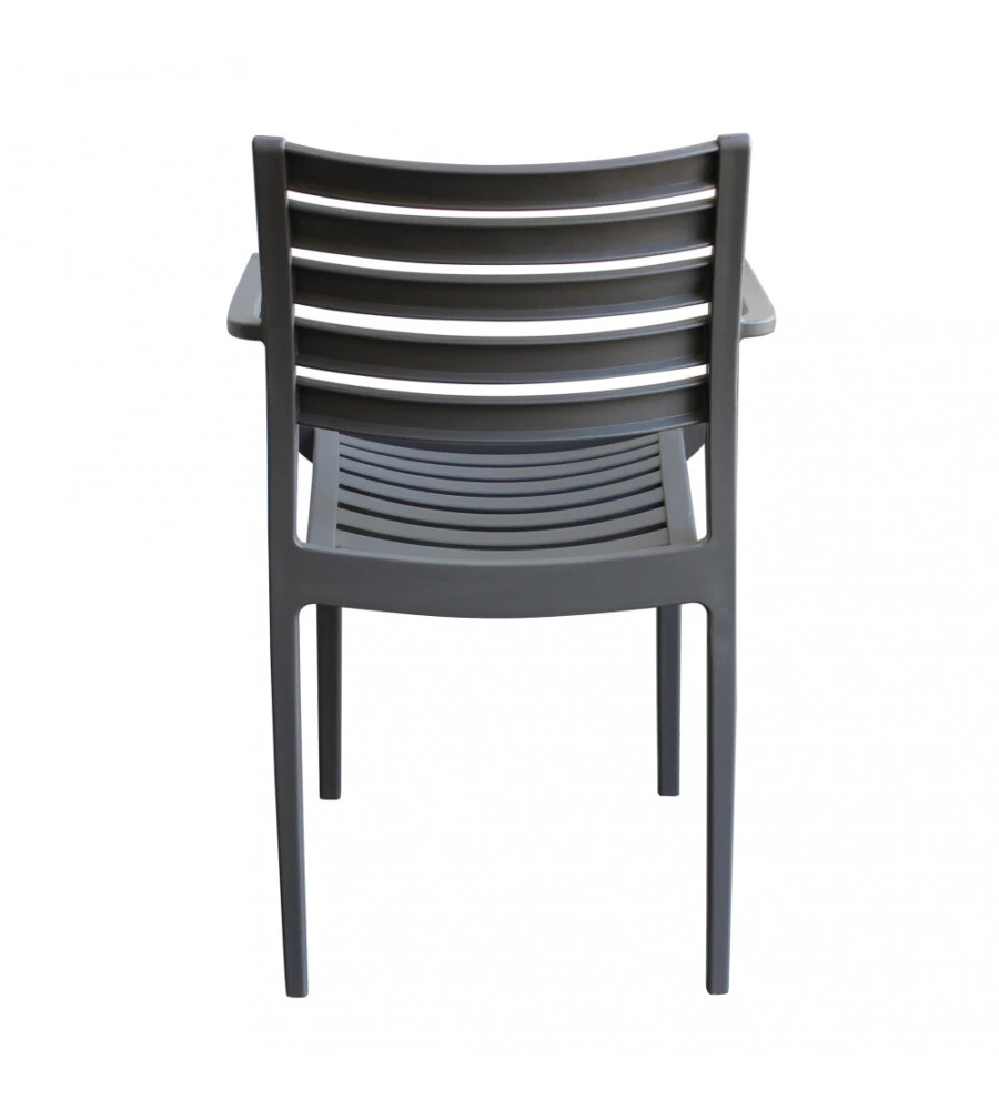 Sedia da esterno impilabile elica garden "eveline" in polipropilene taupe 58,5x55,2x84 cm