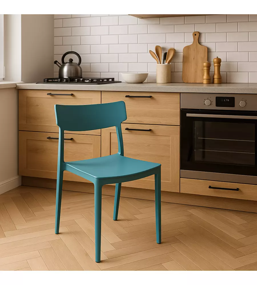 Sedia da esterno elica garden "debby" in polipropilene blu 46,5x49x80,5 cm