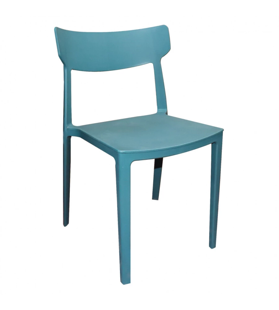Sedia da esterno elica garden "debby" in polipropilene blu 46,5x49x80,5 cm
