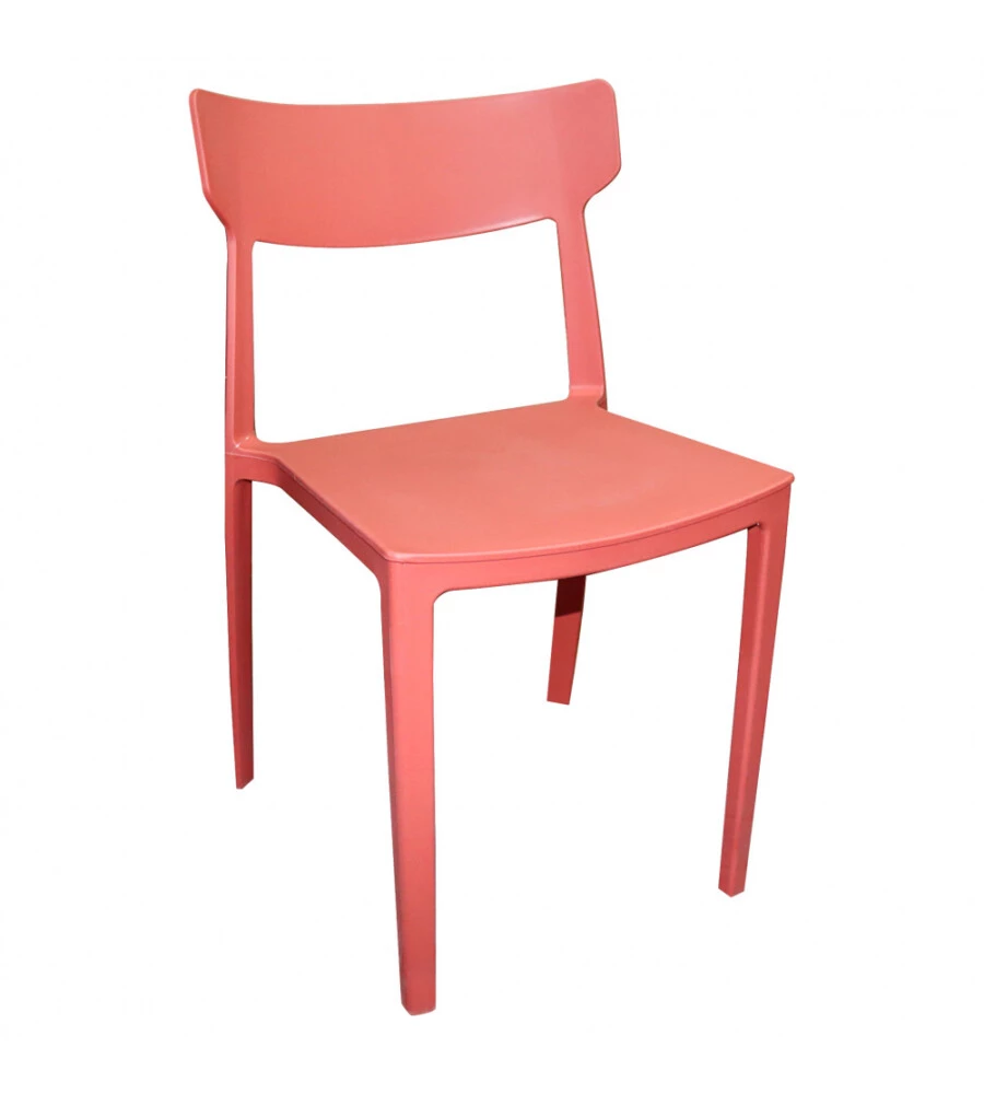 Sedia da esterno elica garden "debby" in polipropilene rosso 46,5x49x80,5 cm