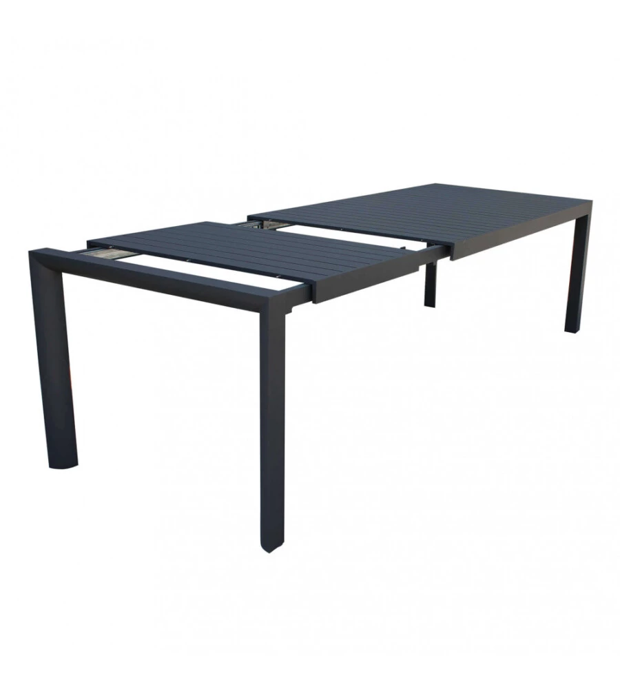Tavolo da giardino allungabile elica garden "houston" in alluminio antracite 160/240x100x75 cm