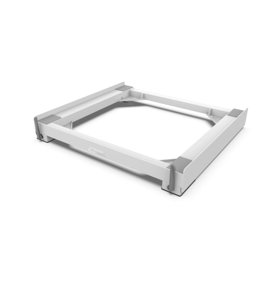 Base antivibrazione per lavatrice e asciugatrice con ruote e freni "wash evo" bianco 61,4x9,5x57 cm