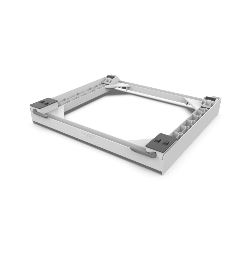 Base antivibrazione per lavatrice e asciugatrice con ruote e freni "wash evo" bianco 61,4x9,5x57 cm