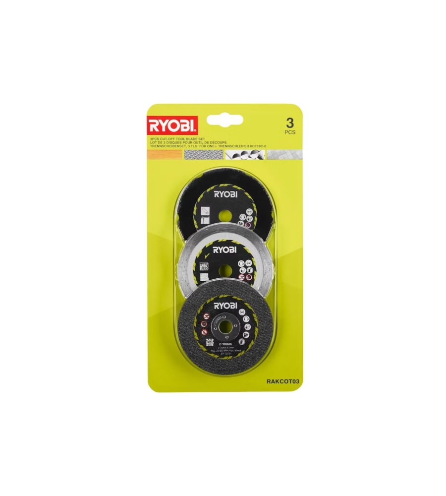 Kit 3 dischi per smerigliatrice ryobi 76 mm