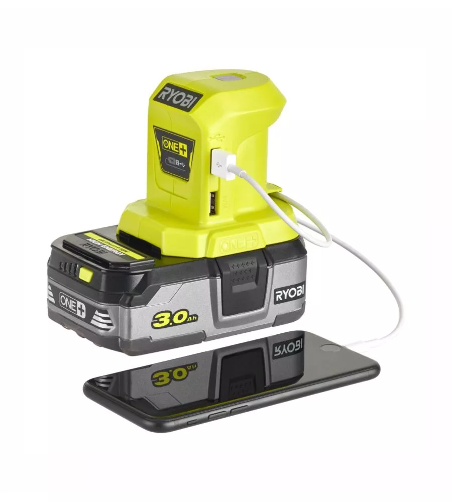 Adattatore a batteria con usb ryobi "r18usb-0" solo corpo macchina 18 v