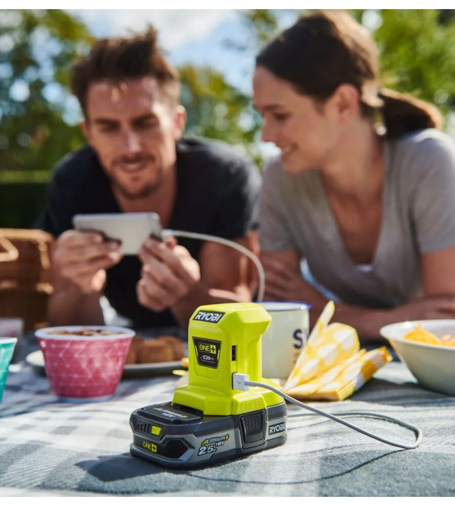 Adattatore a batteria con usb ryobi "r18usb-0" solo corpo macchina 18 v