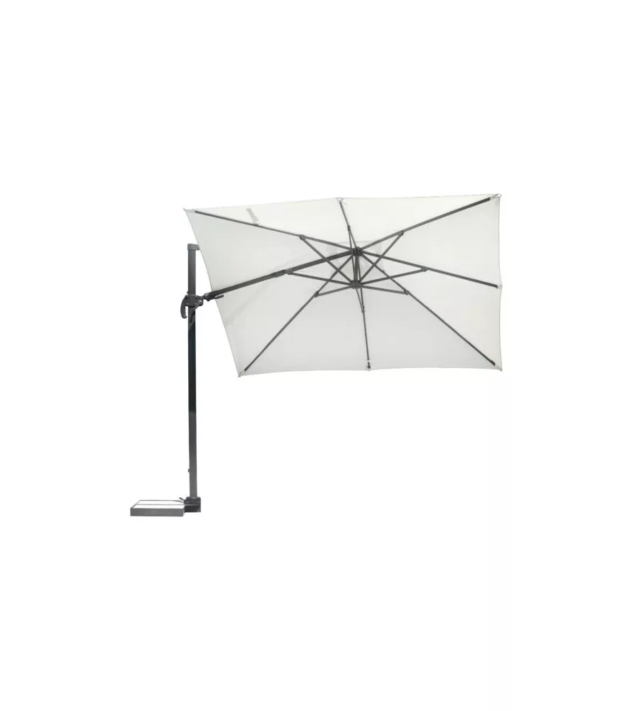 Ombrellone da giardino a braccio solaria "california" in alluminio antracite ecru' 3x4 mt