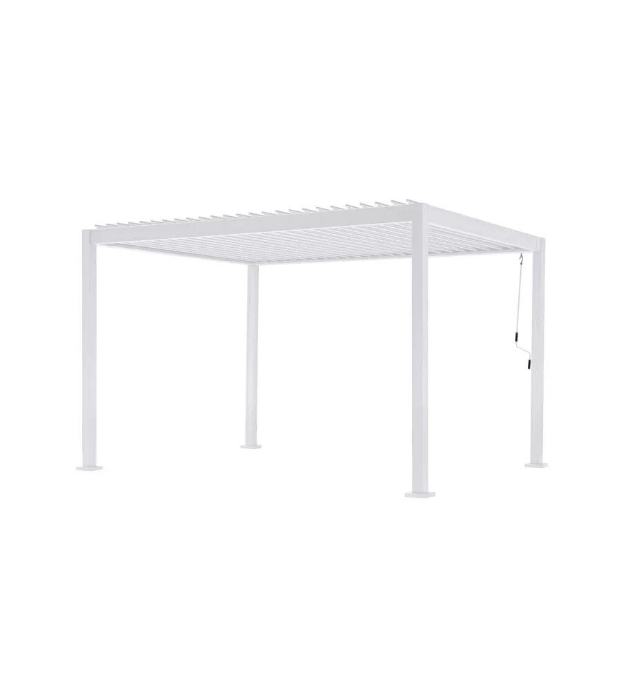 Pergola solaria "texas" in alluminio bianco 3x4 mt