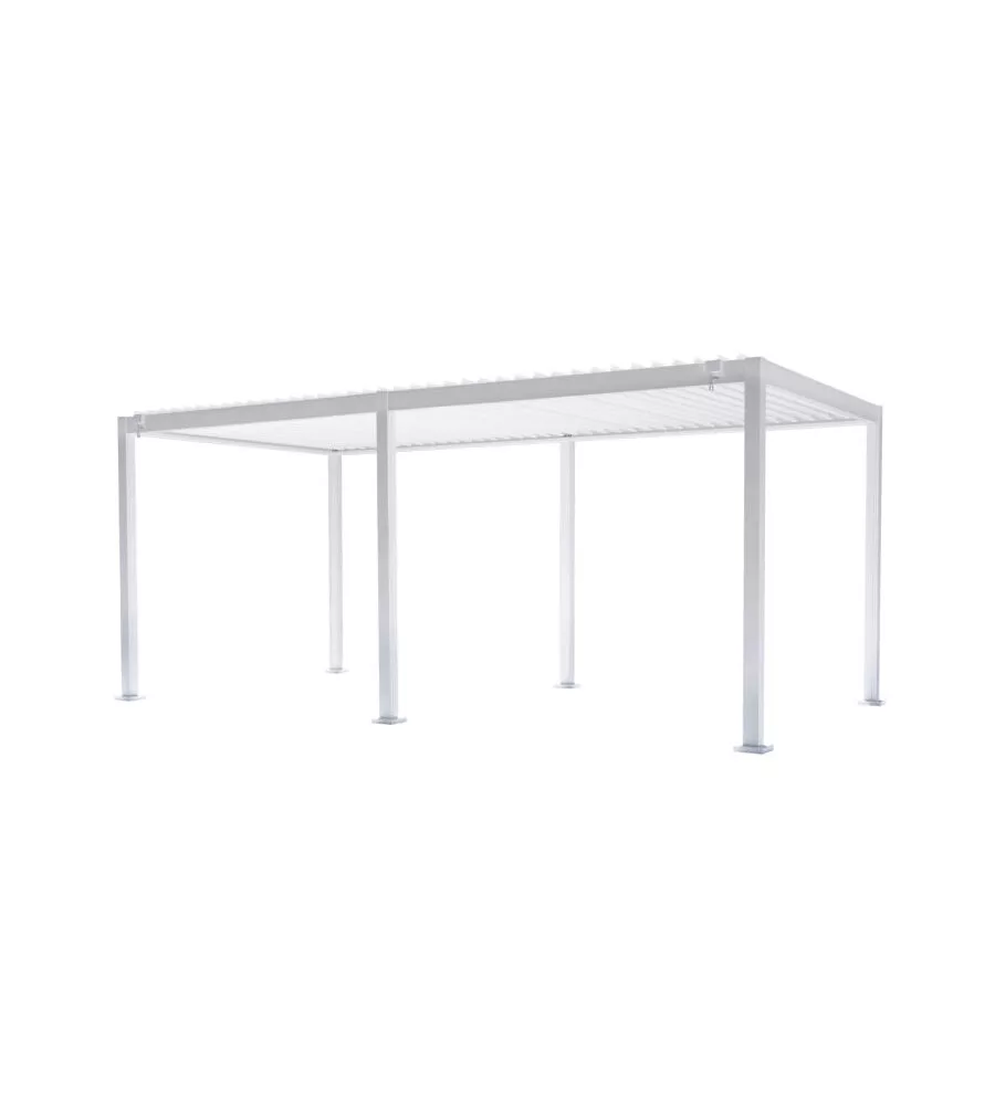 Pergola solaria "texas" in alluminio bianco 3x6 mt