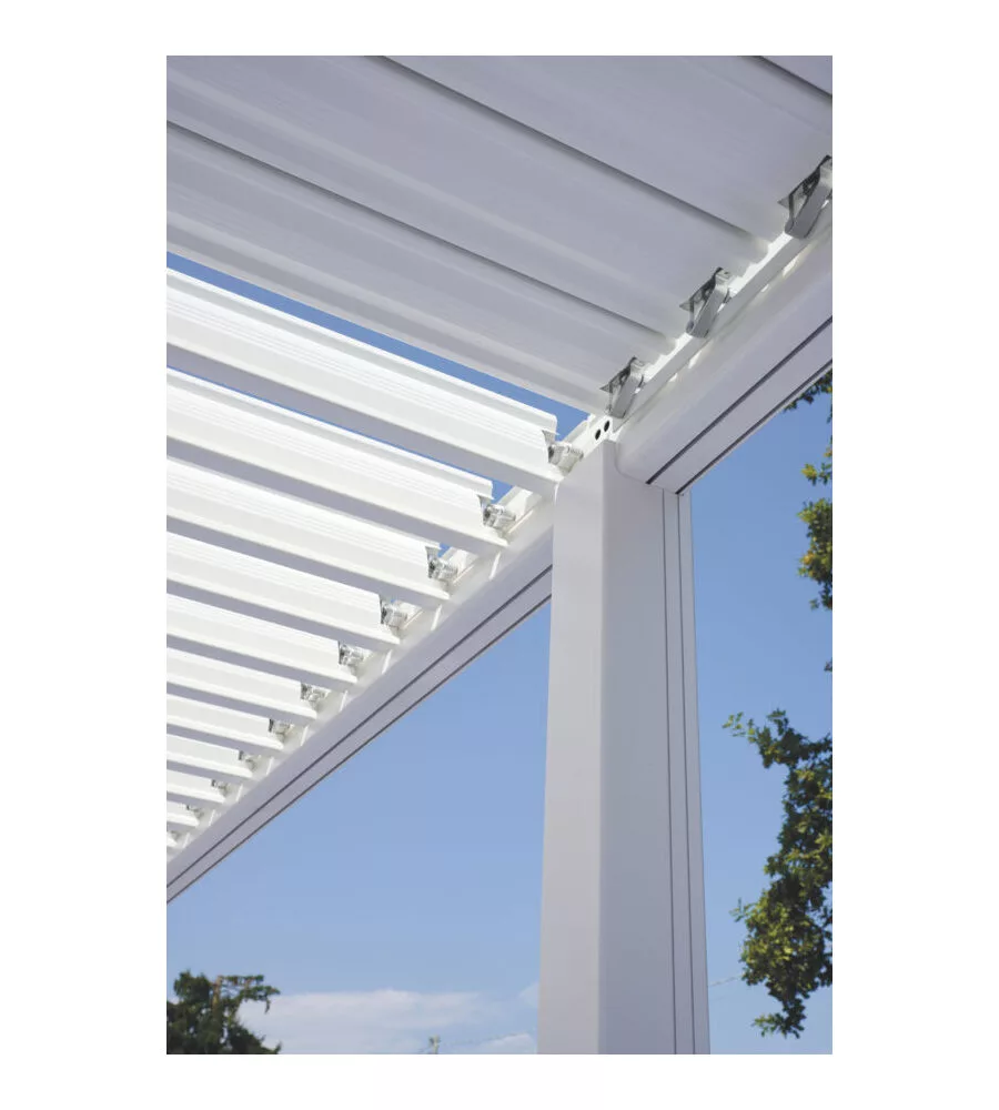 Pergola solaria "texas" in alluminio bianco 3x6 mt