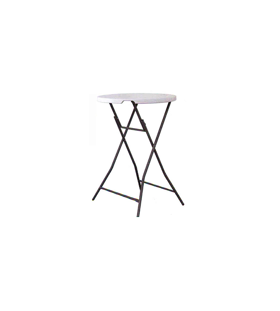 Tavolo da esternorotondo alto solaria "catering" in polietilene bianco 80x80x110 cm