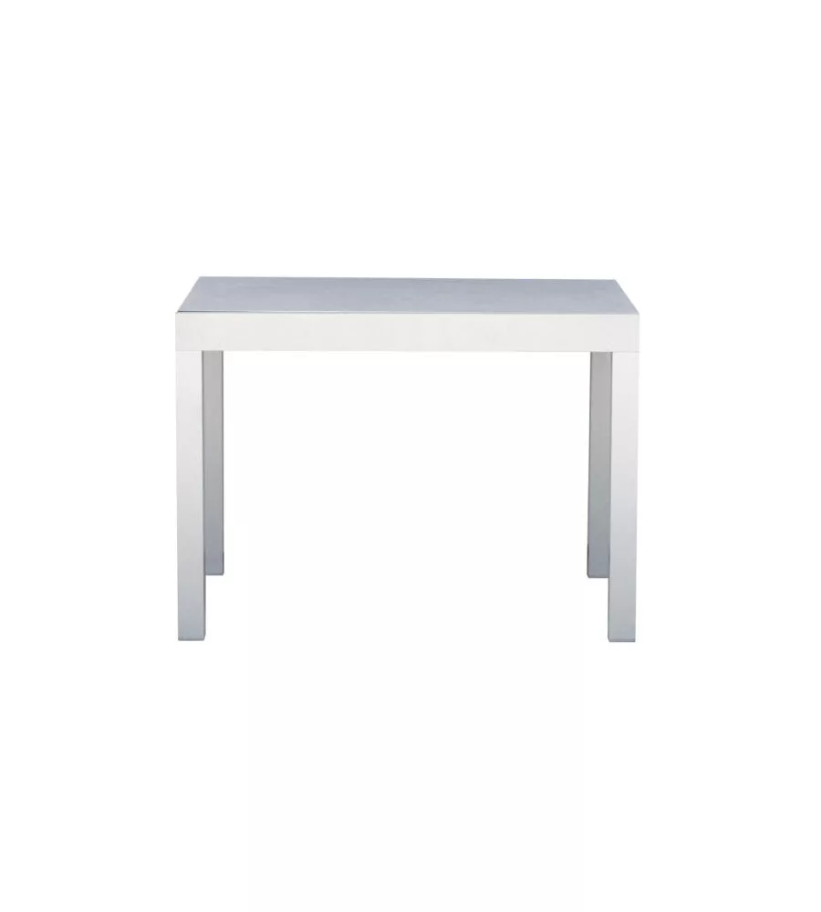 Tavolo da esterno allungabile solaria "spalato" in alluminio bianco e piano in vetroceramica 104/208x75x75 cm
