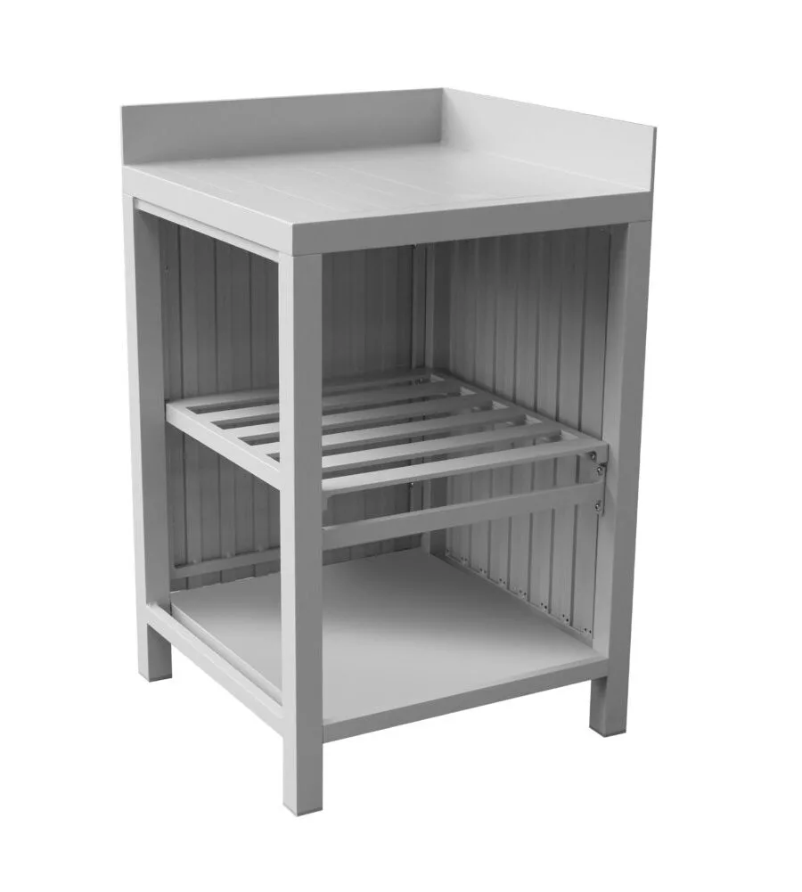 Cucina da esterno modulare solaria "modulo 2" in alluminio grigio chiaro 60x60x90 cm