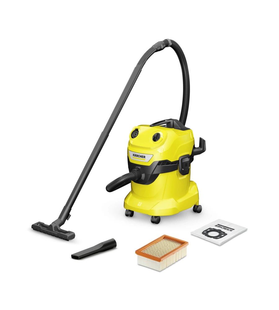 Aspiratore soidi liquidi elettrico karcher "wd4 v-20/5/22" 1000w 20 lt 55 l/s
