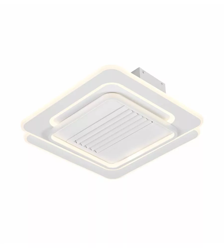 Lampada ventilatore da soffitto "grill square" con griglia quadrata bianco 55w