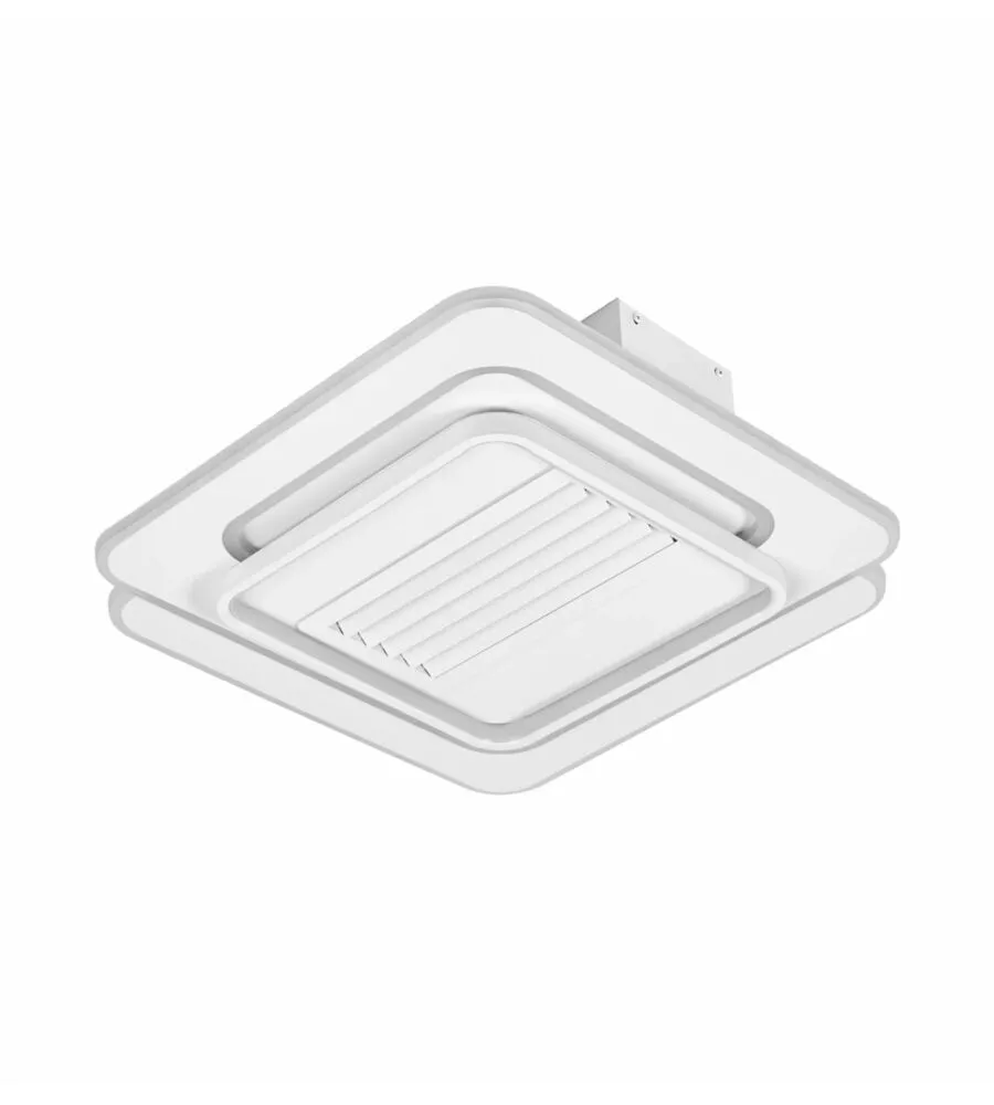 Lampada ventilatore da soffitto "grill square" con griglia quadrata bianco 55w