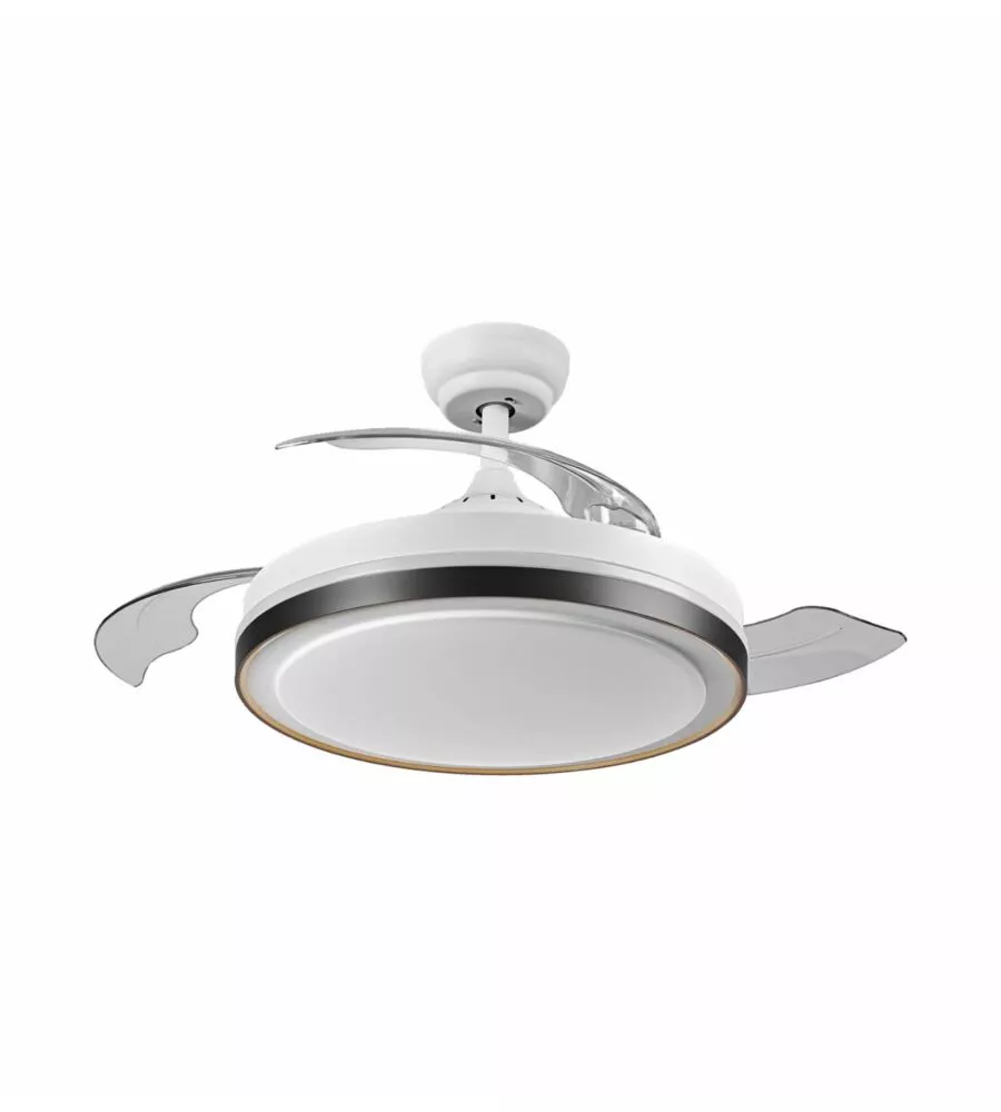 Lampada ventilatore da soffitto "retractable" bianco 66w
