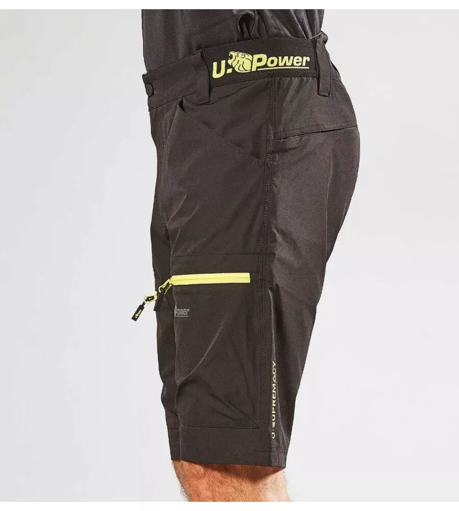 Pantalone da lavoro corto u-power "ares" black carbon taglia m