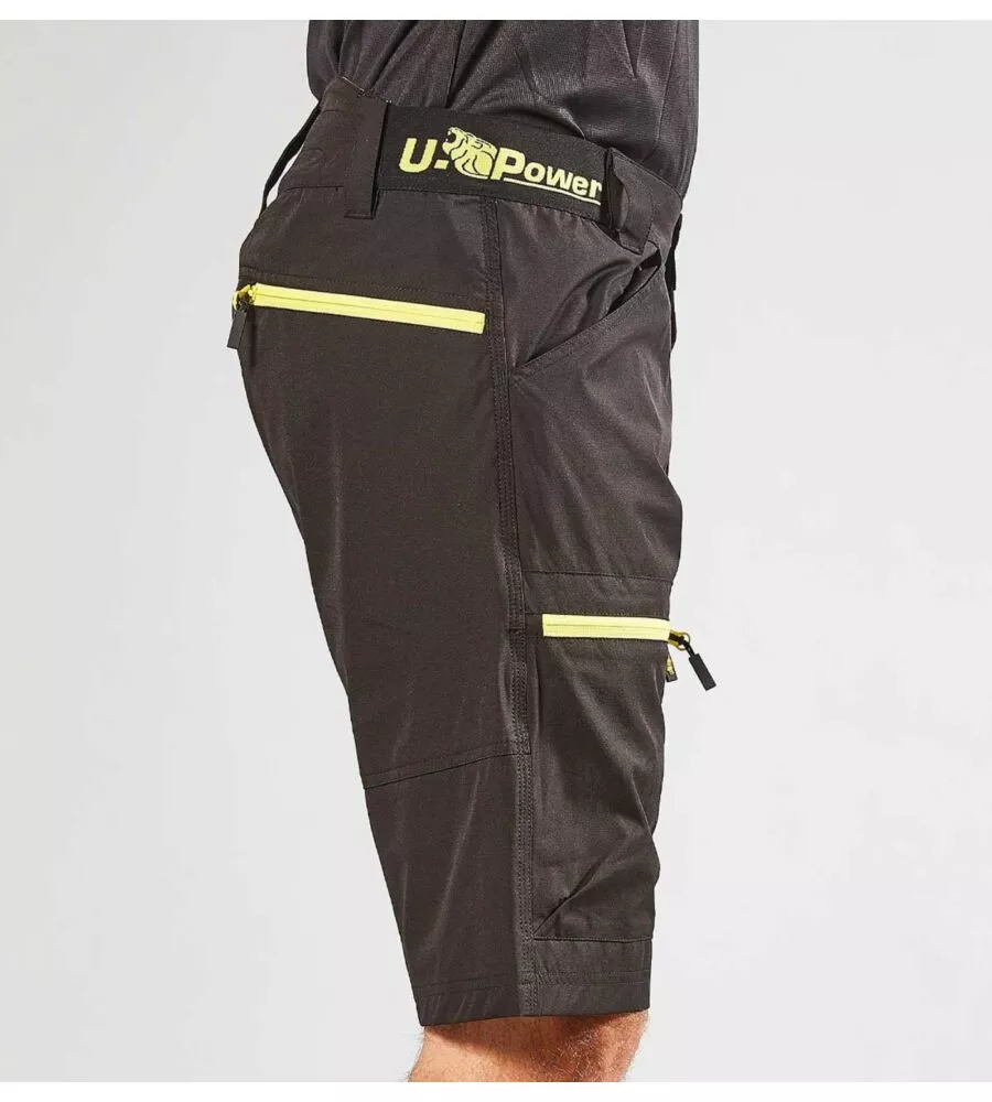 Pantalone da lavoro corto u-power "ares" black carbon taglia 2xl