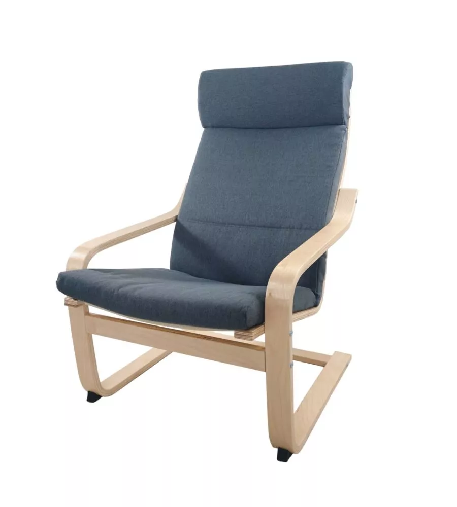 Poltrona bella home "lilibet" grigia in legno di faggio 67x86x97 cm
