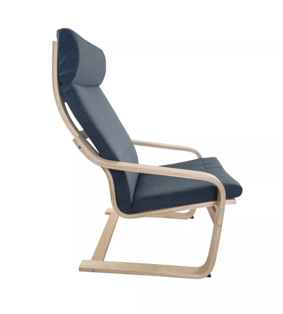 Poltrona bella home "lilibet" grigia in legno di faggio 67x86x97 cm