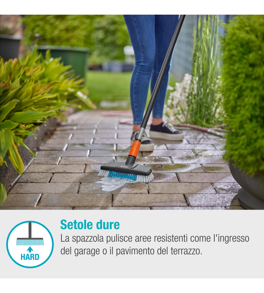 Outlet - usato per prova - set manico per pulizia gardena "cleansystem hard" per superfici resistenti