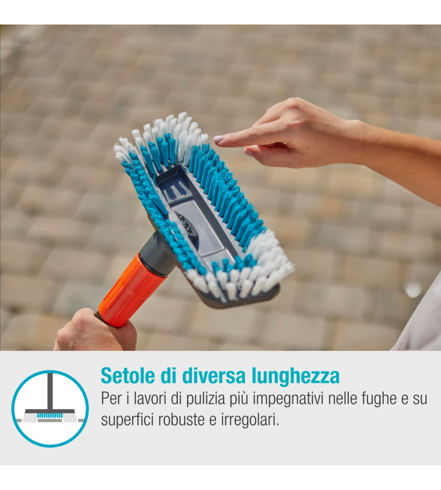 Outlet - usato per prova - set manico per pulizia gardena "cleansystem hard" per superfici resistenti